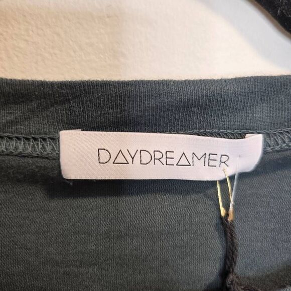 Daydreamer AC/DC Crop Sweatshirt Women's Medium Gray Graphic Print Gorpcore - Picture 3 of 6